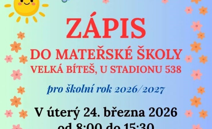 ZÁPIS DO MATEŘSKÉ ŠKOLY U STADIONU