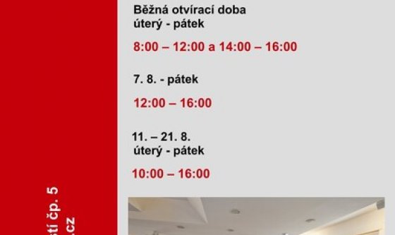 OTEVÍRACÍ DOBA V MUZEU - SRPEN