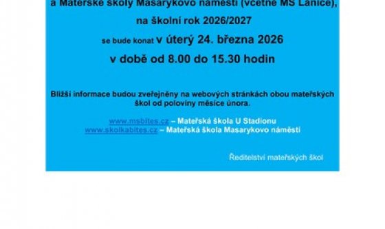 ZÁPIS K PŘEDŠKOLNÍMU VZDĚLÁVÁNÍ 