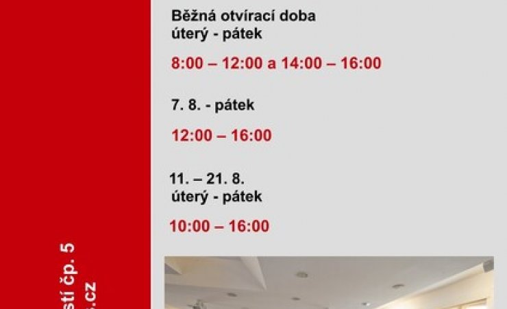 OTEVÍRACÍ DOBA V MUZEU - SRPEN