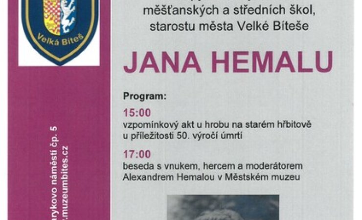 VZPOMÍNKOVÉ ODPOLEDNE NA JANA HEMALU