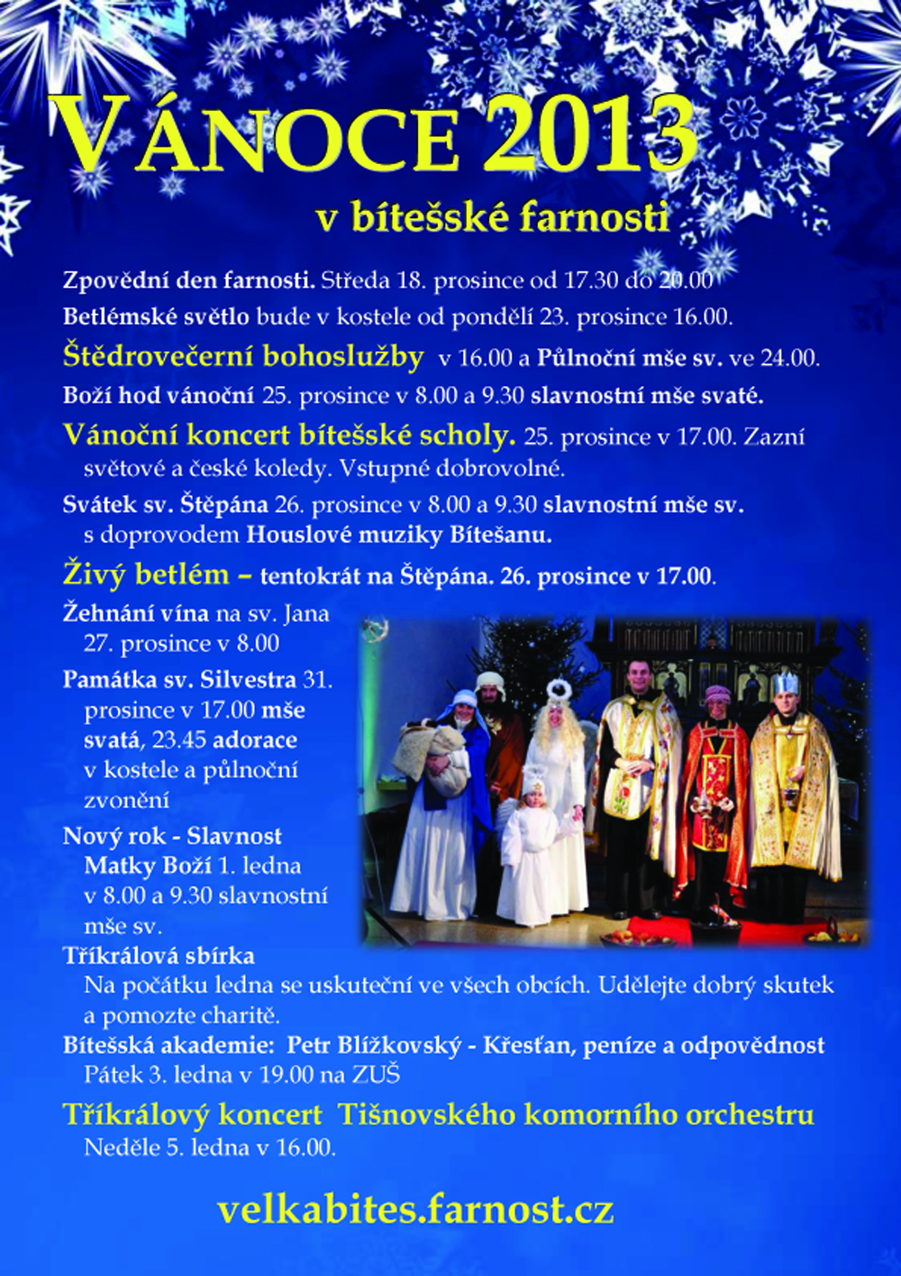Vánoce 2013 -program - farnost Velká Bíteš
