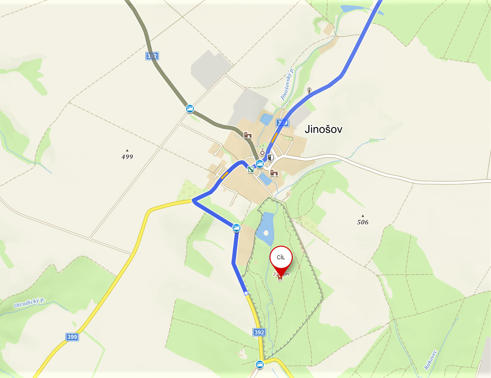 Jinošovská obora mapa detail