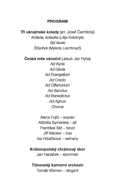 Tříkrálový koncert program