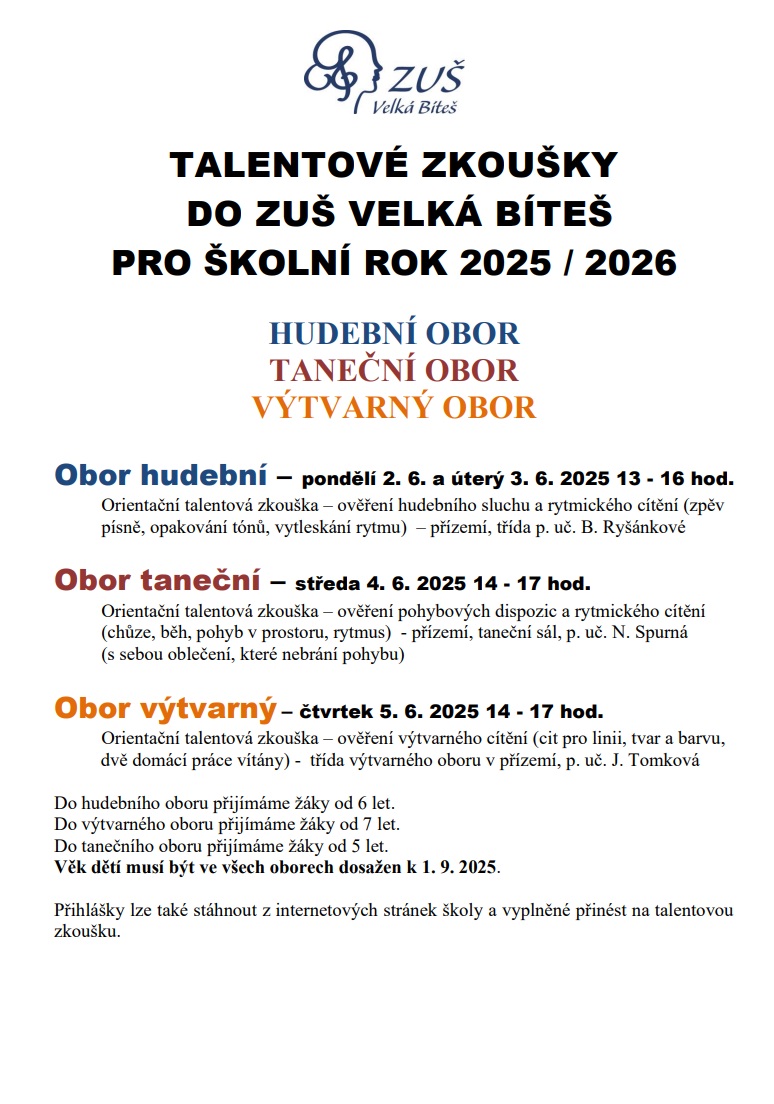 talentové zkoušky