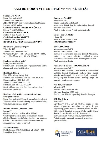 Kam do hodových sklípků 2024