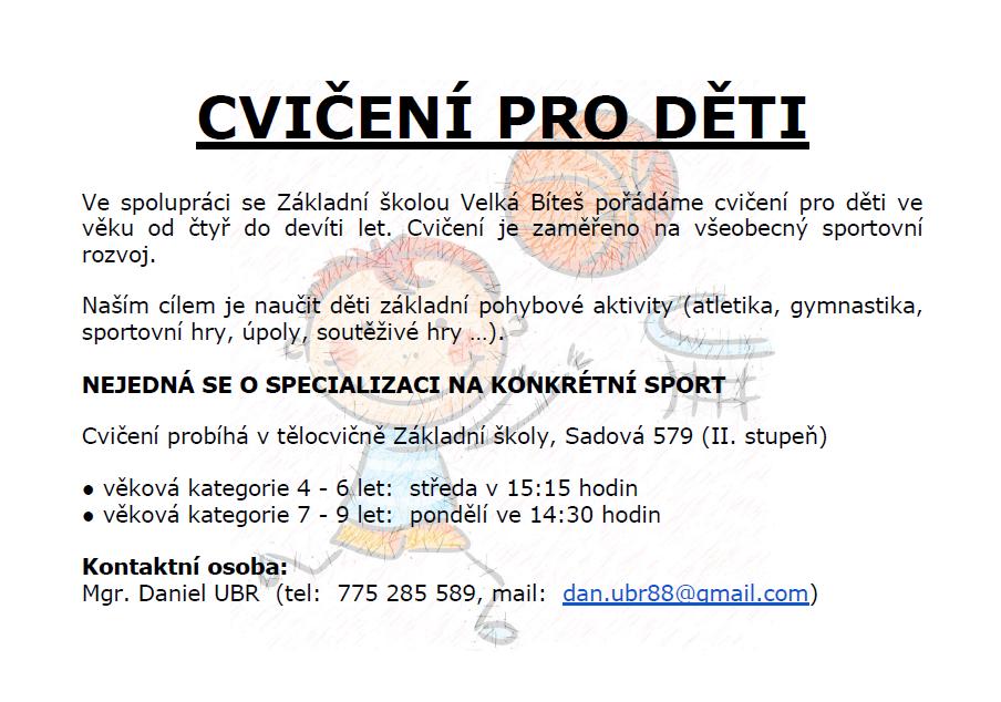 cvičení pro děti