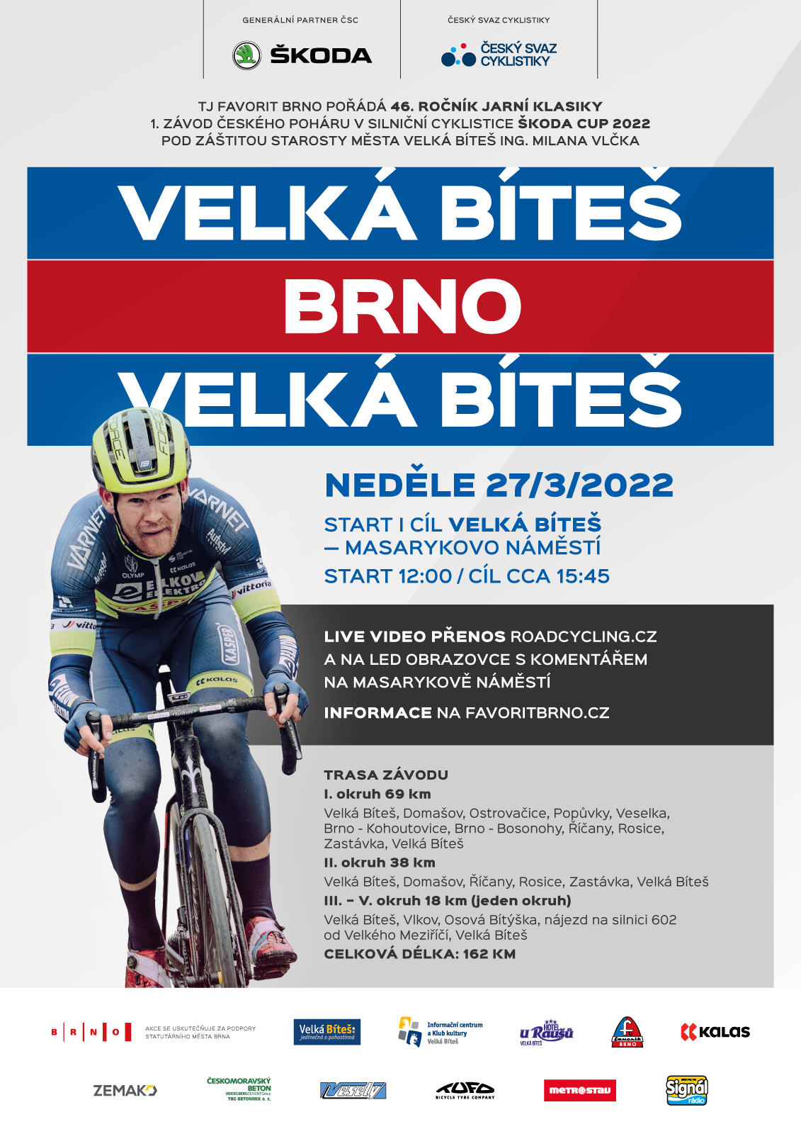 Cyklistický závod Velká Bíteš - Brno - Velká Bíteš