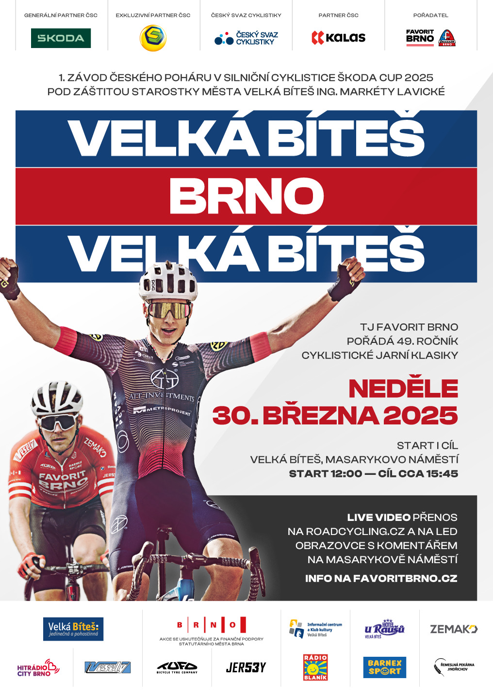 CYKLISTICKÝ ZÁVOD VELKÁ BÍTEŠ – BRNO – VELKÁ BÍTEŠ